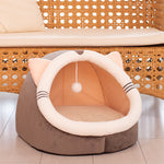 Closed Cat Litter Box Kennel – Winter Warm Plus Velvet Pet House for Cats