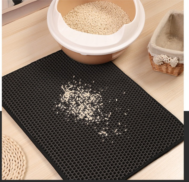 Pet Cat Litter Mat – EVA Double Layer Waterproof Trapping Mat for Cats