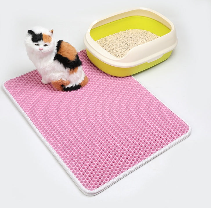 Pet Cat Litter Mat – EVA Double Layer Waterproof Trapping Mat for Cats