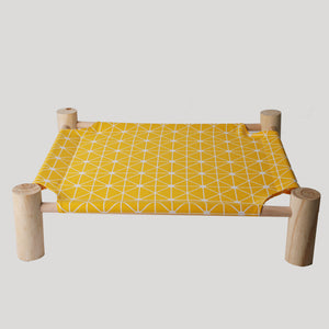 Solid Wood Pet Dog Bed – Removable & Washable Cushion, Durable Frame for Cats & Dogs