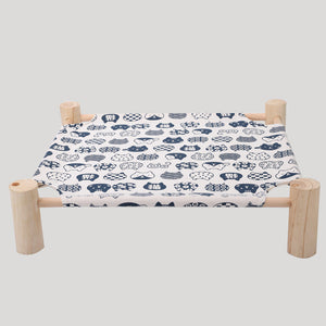 Solid Wood Pet Dog Bed – Removable & Washable Cushion, Durable Frame for Cats & Dogs