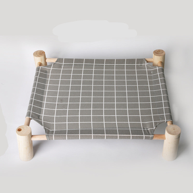 Solid Wood Pet Dog Bed – Removable & Washable Cushion, Durable Frame for Cats & Dogs