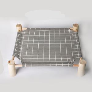 Solid Wood Pet Dog Bed – Removable & Washable Cushion, Durable Frame for Cats & Dogs