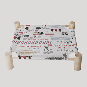 Solid Wood Pet Dog Bed – Removable & Washable Cushion, Durable Frame for Cats & Dogs