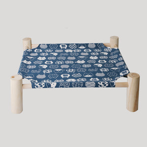 Solid Wood Pet Dog Bed – Removable & Washable Cushion, Durable Frame for Cats & Dogs