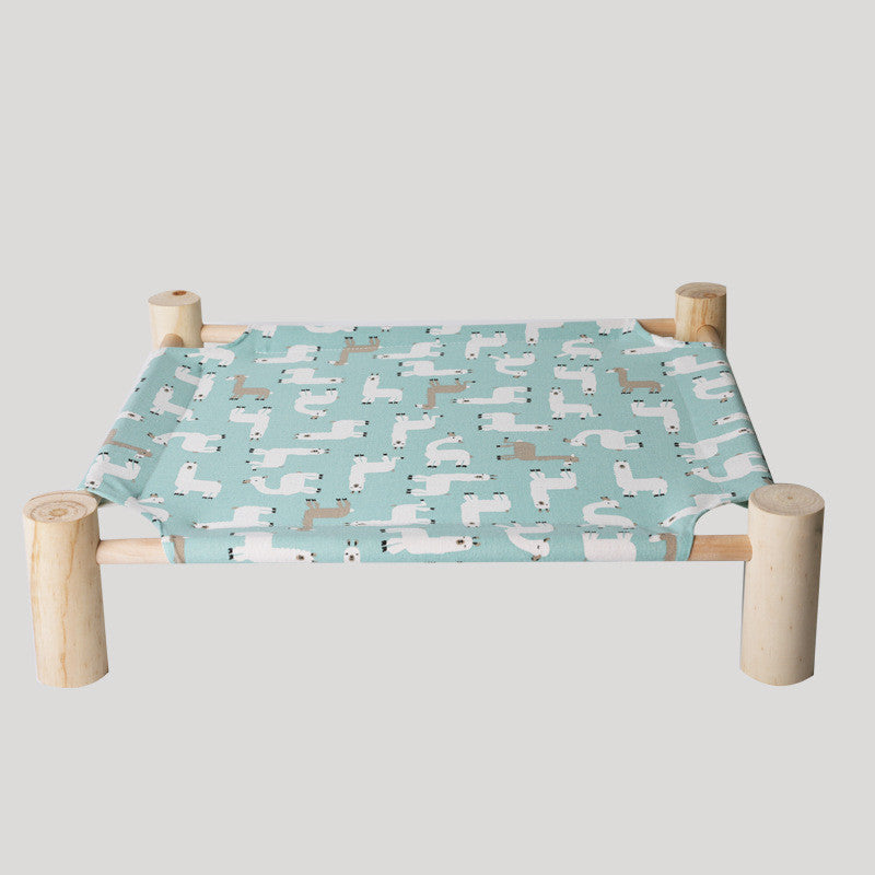 Solid Wood Pet Dog Bed – Removable & Washable Cushion, Durable Frame for Cats & Dogs