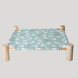 Solid Wood Pet Dog Bed – Removable & Washable Cushion, Durable Frame for Cats & Dogs