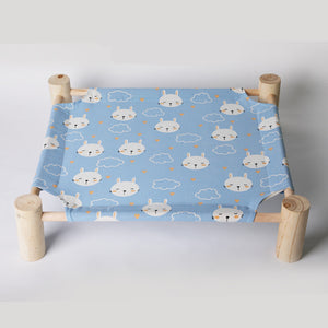 Solid Wood Pet Dog Bed – Removable & Washable Cushion, Durable Frame for Cats & Dogs