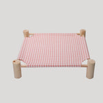 Solid Wood Pet Dog Bed – Removable & Washable Cushion, Durable Frame for Cats & Dogs