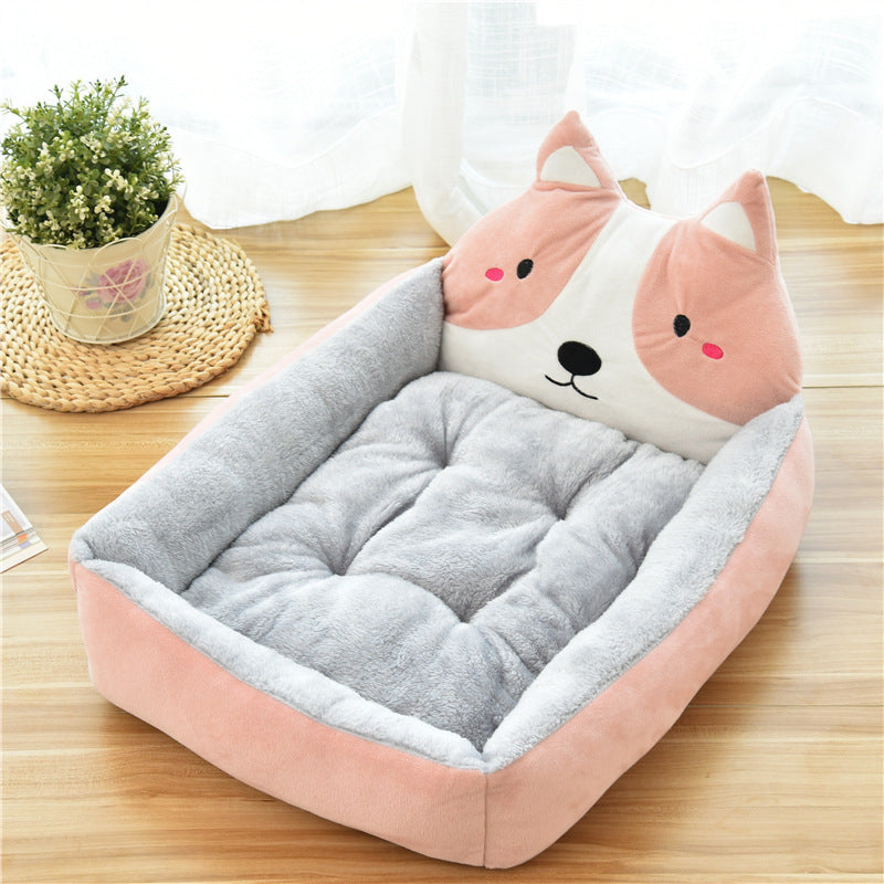 Large Pet Bed for Cats & Dogs – 7 Colors Cozy Soft Fleece Nest House