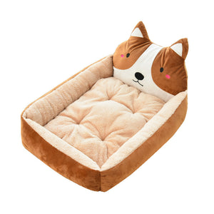 Large Pet Bed for Cats & Dogs – 7 Colors Cozy Soft Fleece Nest House