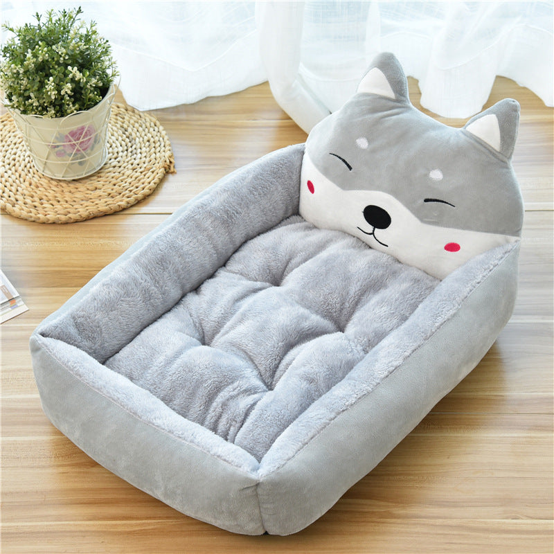 Large Pet Bed for Cats & Dogs – 7 Colors Cozy Soft Fleece Nest House