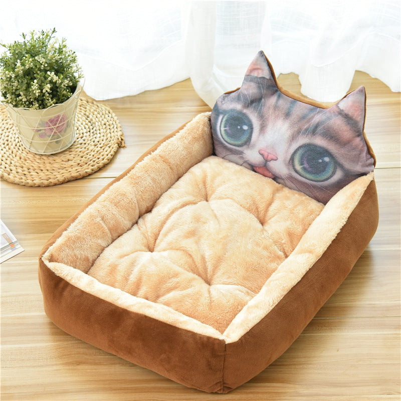 Large Pet Bed for Cats & Dogs – 7 Colors Cozy Soft Fleece Nest House