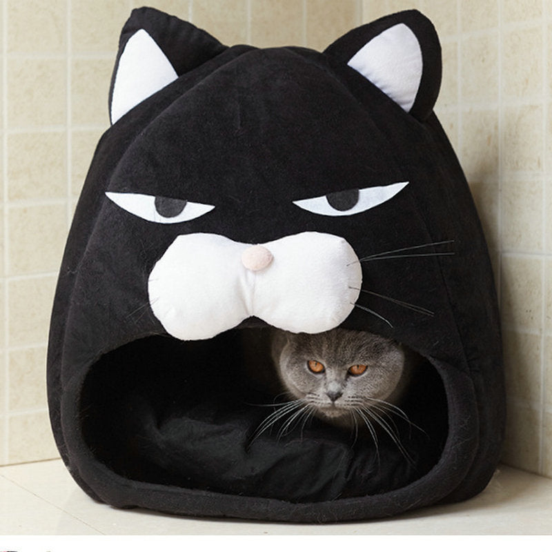 Cat House Bed – Enclosed Sleeping Nest with Litter Mat for Cats & Small Pets