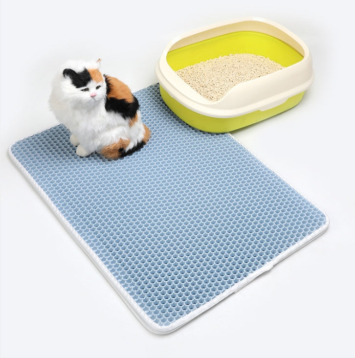 Pet Cat Litter Mat – EVA Double Layer Waterproof Trapping Mat for Cats