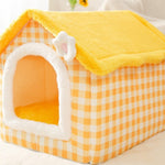 Foldable Dog House & Cat Bed – Winter Warm Enclosed Pet Kennel with Removable Nest