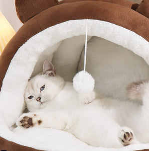 Cat Nest Bed – Four Seasons Universal Cozy Enclosed Pet House for Cats & Small Dogs