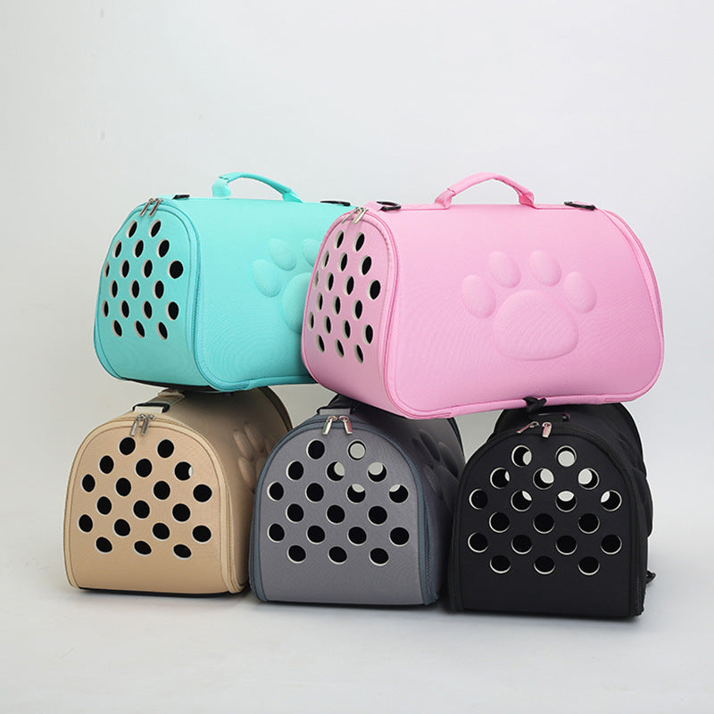 Solid Color EVA Pet Folding Carrier Bag – Lightweight, Durable & Portable Travel Bag for Cats & Dogs