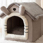 Foldable Dog House & Cat Bed – Winter Warm Enclosed Pet Kennel with Removable Nest