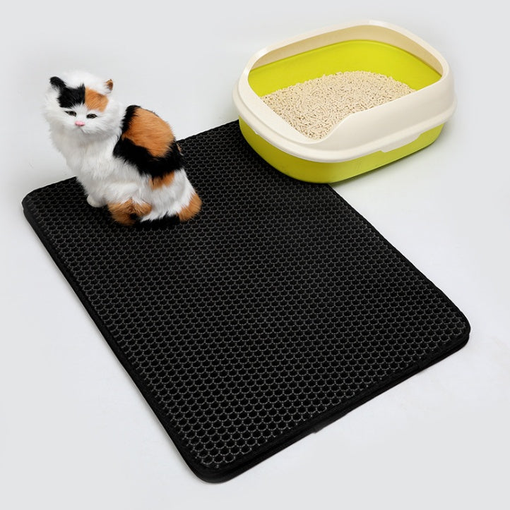 Pet Cat Litter Mat – EVA Double Layer Waterproof Trapping Mat for Cats