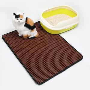 Pet Cat Litter Mat – EVA Double Layer Waterproof Trapping Mat for Cats