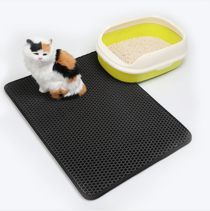 Pet Cat Litter Mat – EVA Double Layer Waterproof Trapping Mat for Cats