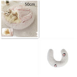 2-in-1 Dog & Cat Bed – Round Plush Winter Warm Pet House with Soft Long Plush Cushion