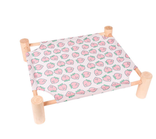 Solid Wood Pet Dog Bed – Removable & Washable Cushion, Durable Frame for Cats & Dogs