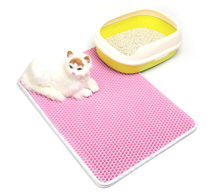 Pet Cat Litter Mat – EVA Double Layer Waterproof Trapping Mat for Cats