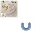 2-in-1 Dog & Cat Bed – Round Plush Winter Warm Pet House with Soft Long Plush Cushion