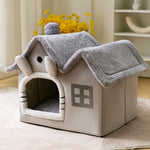 Foldable Dog House & Cat Bed – Winter Warm Enclosed Pet Kennel with Removable Nest