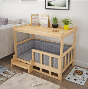 Nightstand Integrated Pet Bed – DIY Wooden Dog & Cat Nest with Modern Furniture Design
