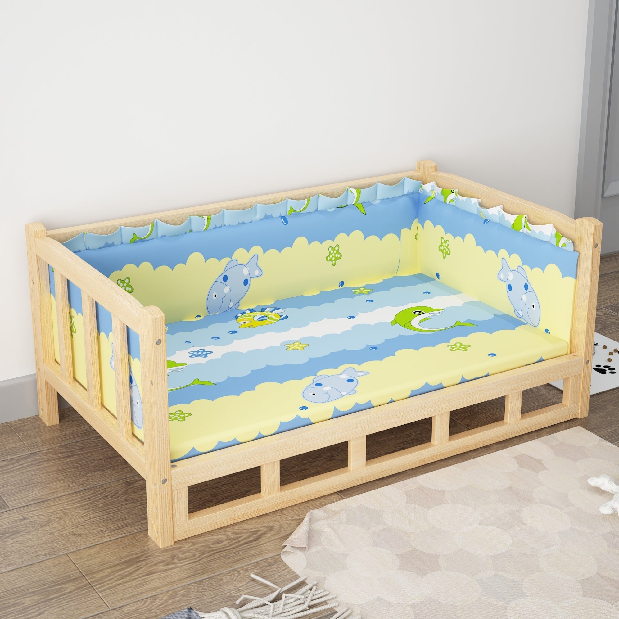 Nightstand Integrated Pet Bed – DIY Wooden Dog & Cat Nest with Modern Furniture Design