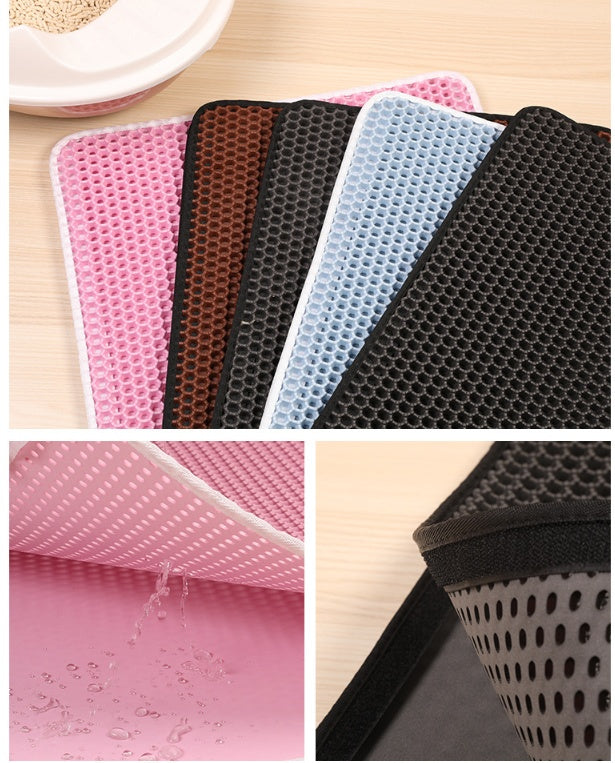 Pet Cat Litter Mat – EVA Double Layer Waterproof Trapping Mat for Cats