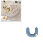 2-in-1 Dog & Cat Bed – Round Plush Winter Warm Pet House with Soft Long Plush Cushion