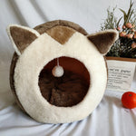 Closed Cat Litter Box Kennel – Winter Warm Plus Velvet Pet House for Cats