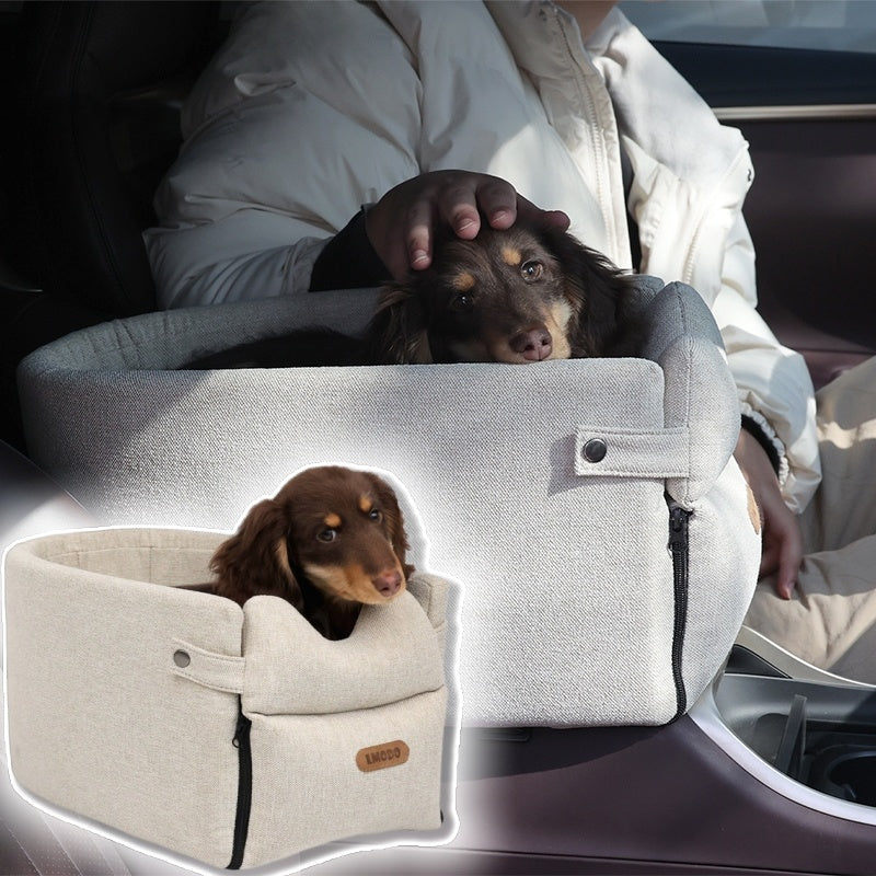 Car Central Dog Car Seat Bed – Portable Safety Travel Carrier for Small Dogs & Cats