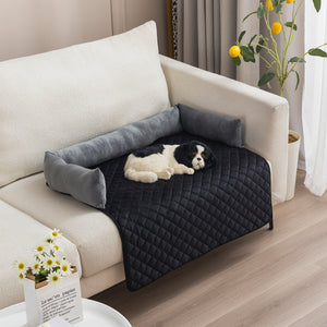 Pet Dog Sofa Bed – Large Dog Cushion & Cat Bed with Furniture Protector