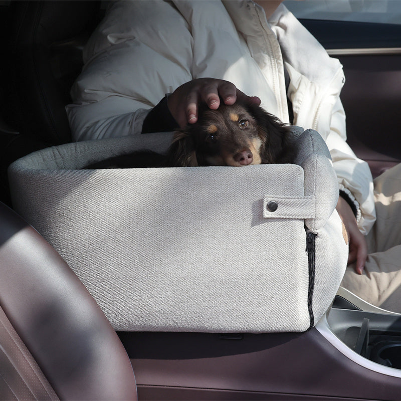 Car Central Dog Car Seat Bed – Portable Safety Travel Carrier for Small Dogs & Cats