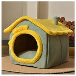 Foldable Dog House & Cat Bed – Winter Warm Enclosed Pet Kennel with Removable Nest