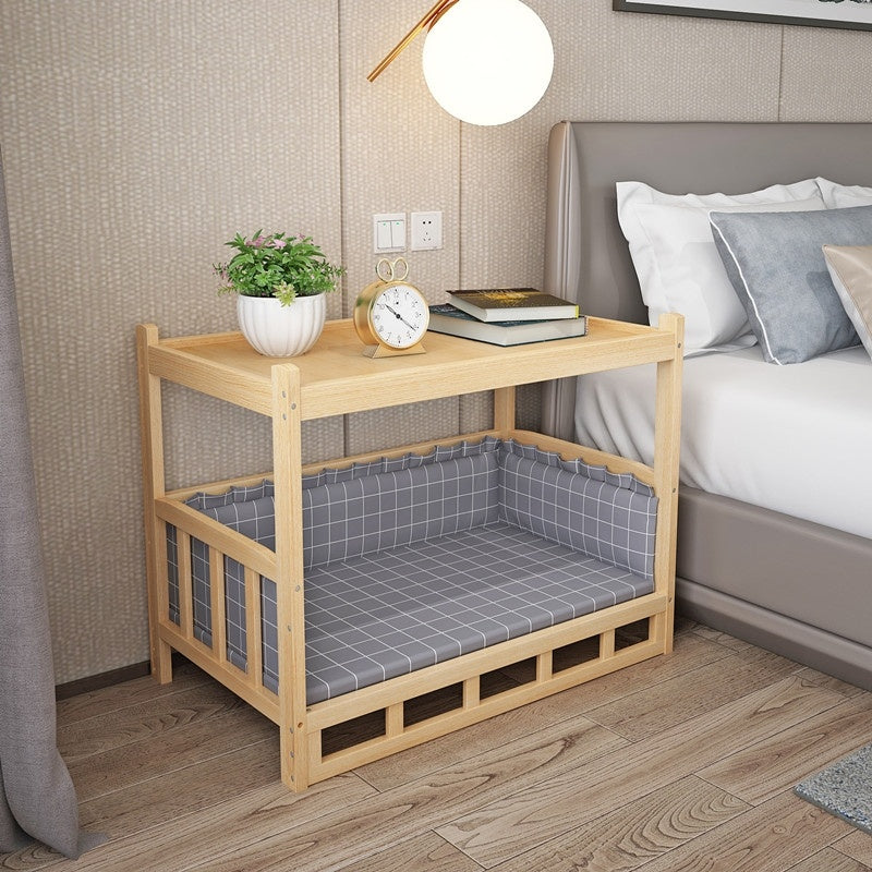 Nightstand Integrated Pet Bed – DIY Wooden Dog & Cat Nest with Modern Furniture Design