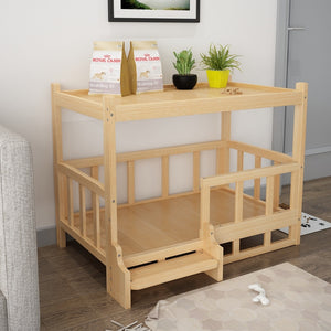Nightstand Integrated Pet Bed – DIY Wooden Dog & Cat Nest with Modern Furniture Design