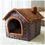 Foldable Dog House & Cat Bed – Winter Warm Enclosed Pet Kennel with Removable Nest