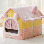 Foldable Dog House & Cat Bed – Winter Warm Enclosed Pet Kennel with Removable Nest
