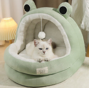 Cat Nest Bed – Four Seasons Universal Cozy Enclosed Pet House for Cats & Small Dogs