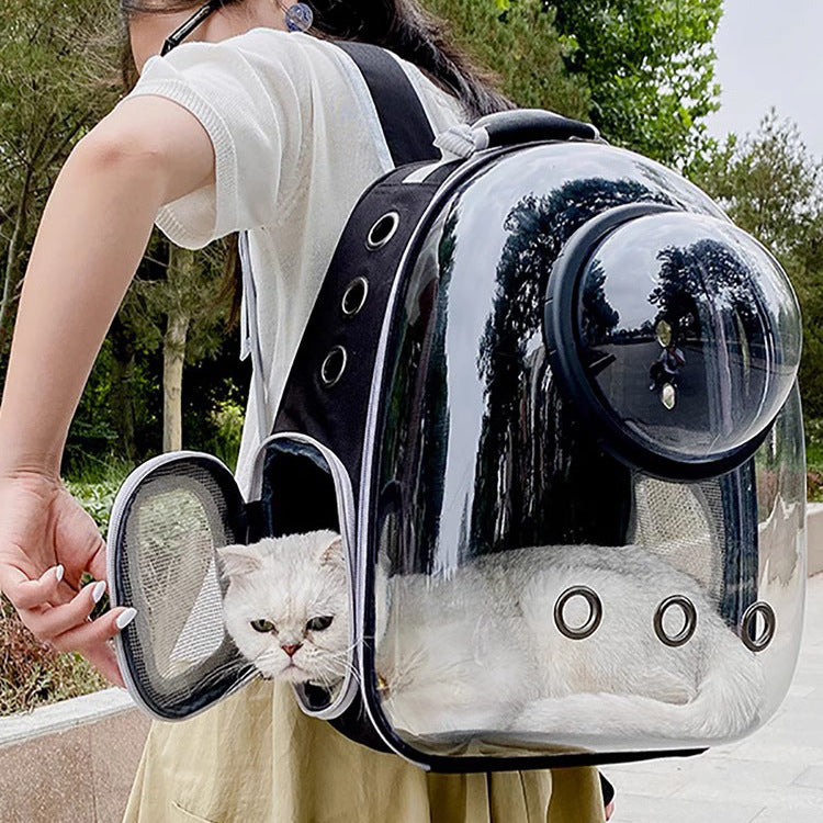 Transparent Skylight Pet Cat Backpack – Breathable, Large-Capacity Travel Bag for Cats & Small Dogs