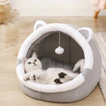 Closed Cat Litter Box Kennel – Winter Warm Plus Velvet Pet House for Cats