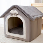 Foldable Dog House & Cat Bed – Winter Warm Enclosed Pet Kennel with Removable Nest