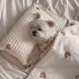 Fashion Square Dog Bed – Removable & Washable Cushion, Stylish Pet Sleeping Mat